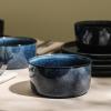imageStone Lain Eden 24Piece Dinnerware Set Stoneware Plates and Bowls Set Dishwasher and Microwave Safe Dish Dish Set for 8 Dark BlueDark Blue