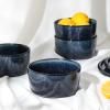imageStone Lain Eden 24Piece Dinnerware Set Stoneware Plates and Bowls Set Dishwasher and Microwave Safe Dish Dish Set for 8 Dark BlueDark Blue