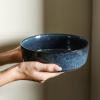 imageStone Lain Eden 24Piece Dinnerware Set Stoneware Plates and Bowls Set Dishwasher and Microwave Safe Dish Dish Set for 8 Dark BlueDark Blue