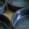 imageStone Lain Eden 24Piece Dinnerware Set Stoneware Plates and Bowls Set Dishwasher and Microwave Safe Dish Dish Set for 8 Dark BlueDark Blue