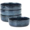 imageStone Lain Eden 24Piece Dinnerware Set Stoneware Plates and Bowls Set Dishwasher and Microwave Safe Dish Dish Set for 8 Dark BlueDark Blue