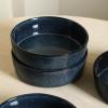 imageStone Lain Eden 24Piece Dinnerware Set Stoneware Plates and Bowls Set Dishwasher and Microwave Safe Dish Dish Set for 8 Dark BlueDark Blue