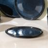 imageStone Lain Eden 24Piece Dinnerware Set Stoneware Plates and Bowls Set Dishwasher and Microwave Safe Dish Dish Set for 8 Dark BlueDark Blue