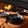 imageStone Lain Elio 4Piece Dinner Plate Set Stoneware BlueBlack