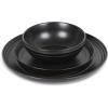 imageStone Lain Elio 4Piece Dinner Plate Set Stoneware BlueBlack