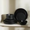 imageStone Lain Elio 4Piece Dinner Plate Set Stoneware BlueBlack