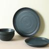 imageStone Lain Elio 4Piece Dinner Plate Set Stoneware BlueBlue