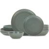 imageStone Lain Elio 4Piece Dinner Plate Set Stoneware BlueGreen