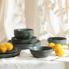 imageStone Lain Elio 4Piece Dinner Plate Set Stoneware BlueGreen