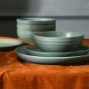 imageStone Lain Elio 4Piece Dinner Plate Set Stoneware BlueGreen
