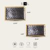 imageStone Lain Florian Porcelain Large and Medium Rectangle Service Platters Black with Gold RimBlack with Gold Rim