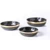 imageStone Lain Florian Porcelain Large and Medium Rectangle Service Platters Black with Gold RimBlack with Gold Rim