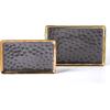 imageStone Lain Florian Porcelain Large and Medium Rectangle Service Platters Black with Gold RimBlack with Gold Rim
