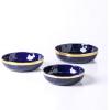 imageStone Lain Florian Porcelain Large and Medium Rectangle Service Platters Black with Gold RimBlack with Gold Rim