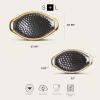 imageStone Lain Florian Porcelain Large and Medium Rectangle Service Platters Black with Gold RimBlack with Gold Rim