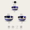 imageStone Lain Florian Porcelain Large and Medium Rectangle Service Platters Black with Gold RimBlue with Gold Rim