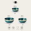 imageStone Lain Florian Porcelain Large and Medium Rectangle Service Platters Black with Gold RimGreen with Gold Rim