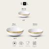 imageStone Lain Florian Porcelain Large and Medium Rectangle Service Platters Black with Gold RimWhite with Gold Rim