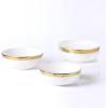 imageStone Lain Florian Porcelain Large and Medium Rectangle Service Platters Black with Gold RimWhite with Gold Rim
