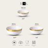 imageStone Lain Florian Porcelain Large and Medium Rectangle Service Platters Black with Gold RimWhite with Gold Rim