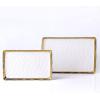 imageStone Lain Florian Porcelain Large and Medium Rectangle Service Platters Black with Gold RimWhite with Gold Rim