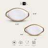 imageStone Lain Florian Porcelain Large and Medium Rectangle Service Platters Black with Gold RimWhite with Gold Rim