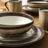 imageStone Lain Lucy Porcelain 16Piece Round Dinnerware Set BeigeBeige