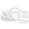 imageStone Lain Luna 12Piece Porcelain Dinnerware Set Plates and Bowls Set Dish Set for 4 GreenGreen