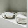 imageStone Lain Luna 12Piece Porcelain Dinnerware Set Plates and Bowls Set Dish Set for 4 GreenGreen