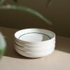 imageStone Lain Luna 12Piece Porcelain Dinnerware Set Plates and Bowls Set Dish Set for 4 GreenGreen