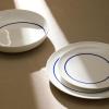 imageStone Lain Luna 12Piece Porcelain Dinnerware Set Plates and Bowls Set Dish Set for 4 GreenLuna  Blue