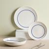 imageStone Lain Luna 12Piece Porcelain Dinnerware Set Plates and Bowls Set Dish Set for 4 GreenLuna  Blue