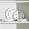 imageStone Lain Luna 12Piece Porcelain Dinnerware Set Plates and Bowls Set Dish Set for 4 GreenLuna  Blue
