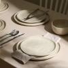 imageStone Lain Mirella 12Piece Dinnerware Set Stoneware Plates and Bowls set Microwave and Dishwasher Safe Dish Set for 4 BlueBeige