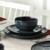 imageStone Lain Mirella 12Piece Dinnerware Set Stoneware Plates and Bowls set Microwave and Dishwasher Safe Dish Set for 4 BlueBlue