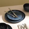 imageStone Lain Mirella 12Piece Dinnerware Set Stoneware Plates and Bowls set Microwave and Dishwasher Safe Dish Set for 4 BlueBlue