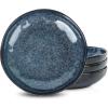 imageStone Lain Mirella 12Piece Dinnerware Set Stoneware Plates and Bowls set Microwave and Dishwasher Safe Dish Set for 4 BlueBlue