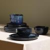 imageStone Lain Mirella 12Piece Dinnerware Set Stoneware Plates and Bowls set Microwave and Dishwasher Safe Dish Set for 4 BlueBlue