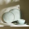 imageStone Lain Mirella 12Piece Dinnerware Set Stoneware Plates and Bowls set Microwave and Dishwasher Safe Dish Set for 4 BlueLight Green