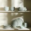 imageStone Lain Mirella 12Piece Dinnerware Set Stoneware Plates and Bowls set Microwave and Dishwasher Safe Dish Set for 4 BlueLight Green