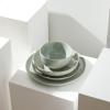 imageStone Lain Mirella 12Piece Dinnerware Set Stoneware Plates and Bowls set Microwave and Dishwasher Safe Dish Set for 4 BlueLight Green