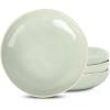 imageStone Lain Mirella 12Piece Dinnerware Set Stoneware Plates and Bowls set Microwave and Dishwasher Safe Dish Set for 4 BlueLight Green