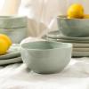 imageStone Lain Mirella 12Piece Dinnerware Set Stoneware Plates and Bowls set Microwave and Dishwasher Safe Dish Set for 4 BlueLight Green