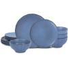 imageStone Lain Rio 12Piece Dinnerware Set Stoneware BlueBlue