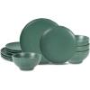imageStone Lain Rio 12Piece Dinnerware Set Stoneware BlueGreen