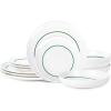 imageStone Lain Luna 12Piece Porcelain Dinnerware Set Plates and Bowls Set Dish Set for 4 GreenGreen