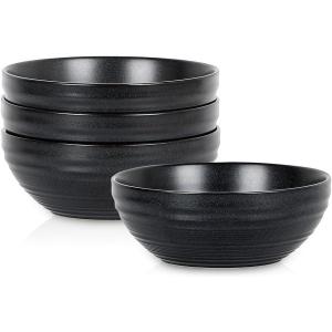 imageStone Lain Elio 4Piece Dinner Plate Set Stoneware BlueBlack