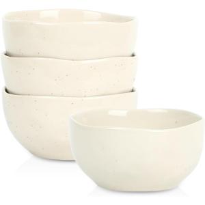 imageStone Lain Mirella 12Piece Dinnerware Set Stoneware Plates and Bowls set Microwave and Dishwasher Safe Dish Set for 4 BlueBeige
