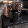 imageStone lain Weave Stoneware Dish Set 4 Mugs Olivia  BlackAbigael  Black