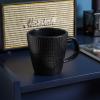 imageStone lain Weave Stoneware Dish Set 4 Mugs Olivia  BlackOlivia  Black
